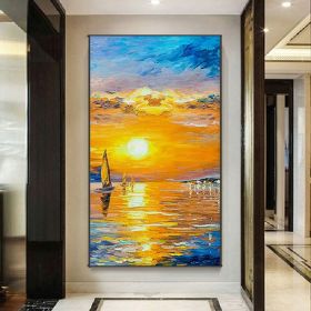 Handmade Oil Painting Modern Oil Painting On Canvas Abstract Oil Painting Hand Painted Large Wall Art For Living Room Hallway Bedroom Luxurious Decora (Style: 01, size: 75X150CM)
