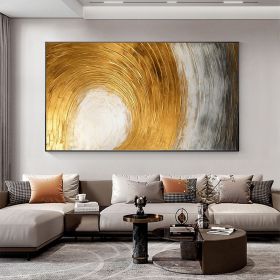 Hand Painted Oil Painting Abstract Gold Texture Oil Painting on Canvas Original Minimalist Art Golden Decor Custom Painting Living Room Home Decor (Style: 01, size: 70X140cm)