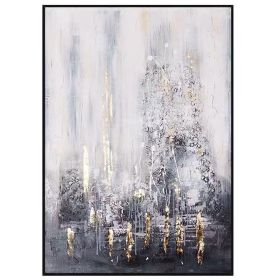 Large Original Hand Painted Abstract Textured Modern Golden Oil Painting On Canvas Wall Art For Living Room Home Decor No Frame (size: 70X140cm)