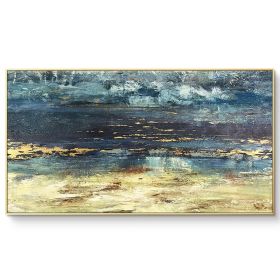 Gold Foil Texture Wall Art Picture 100% Hand Painted Modern Abstract Oil Painting On Canvas For Living Room Home Decor No Frame (size: 40X80cm)