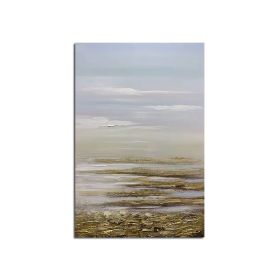 Gold Texture 100% Hand Painted Modern Abstract Oil Painting On Canvas Wall Art For Living Room Home Decoration No Frame (size: 70X140cm)