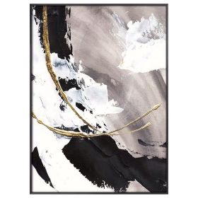 100% Hand Painted High Quality Abstract Canvas Oil Painting Thick Textured GOLDEN Wall Art Large Modern Living Room Porch Decoration No Framed (size: 70X140cm)