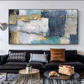 Abstract Hand Painted Color Block Oil Painting on The Canvas Posters and Modern Wall Art Picture for Living Room Decor (size: 70X140cm)