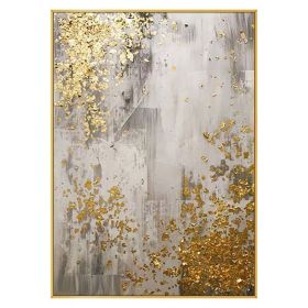 100% Hand Painted Abstract Oil Painting Wall Art Modern Gold Foil Picture Minimalist On Canvas Home Decoration For Living Room No Frame (size: 70X140cm)