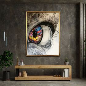 woman graffiti art street pop modern fashion poster painting canvas Hand Painted Oil Painting graffiti poster wall art canvas design framed ready to h (Style: 01, size: 140x210cm)