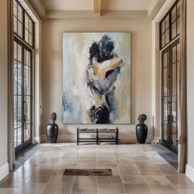 Original Wall Art Abstract Lady Framed abstract portrait painting Woman painting lovers art Woman face Canvas Art abstract woman art (Style: 01, size: 90x130cm)