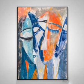 Abstract Face Oil Painting Woman Face Artwork Abstract Lady Painting Modern Wall Art Woman Face Painting Female Abstract Wall Art Home Decor (Style: 01, size: 80x120cm)