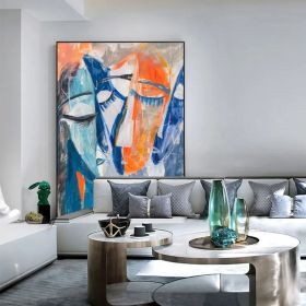 Abstract Face Oil Painting Woman Face Artwork Abstract Lady Painting Modern Wall Art Woman Face Painting Female Abstract Wall Art Home Decor (Style: 01, size: 100X150cm)