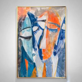 Abstract Face Oil Painting Woman Face Artwork Abstract Lady Painting Modern Wall Art Woman Face Painting Female Abstract Wall Art Home Decor (Style: 01, size: 90x130cm)