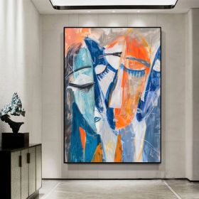 Abstract Face Oil Painting Woman Face Artwork Abstract Lady Painting Modern Wall Art Woman Face Painting Female Abstract Wall Art Home Decor (Style: 01, size: 50x70cm)