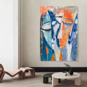 Abstract Face Oil Painting Woman Face Artwork Abstract Lady Painting Modern Wall Art Woman Face Painting Female Abstract Wall Art Home Decor (Style: 01, size: 60x90cm)